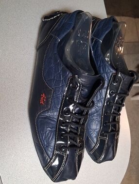Used Men's ITALIAN ANEL ARC 2.0 CALFSKIN LEATHER RACING SNEAKERS SIZE 43